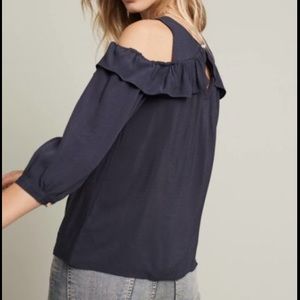 Anthropologie Maeve Brearly Open-shoulder Top